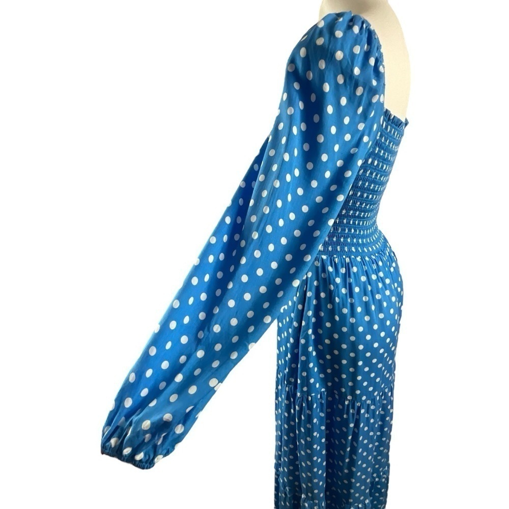 Dolan Anthropologie Left Coast Laney Polka Dot Maxi Dress in Blue and White - Picture 7 of 14
